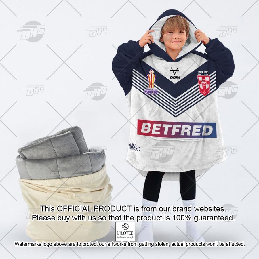 personalized england three lions rugby league world cup jersey 2022 oodie blanket 2 945