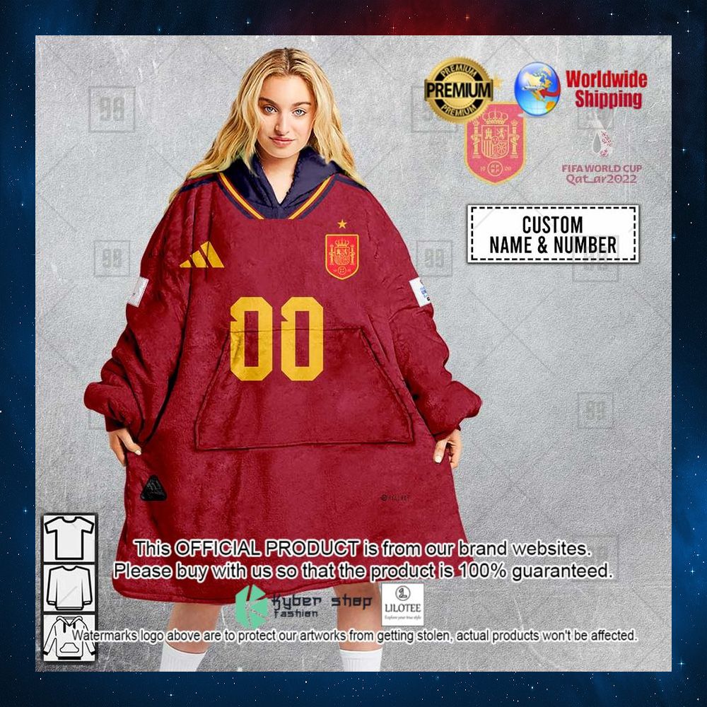 personalized fifa world cup 2022 spain football 2022 hoodie blanket 1 905