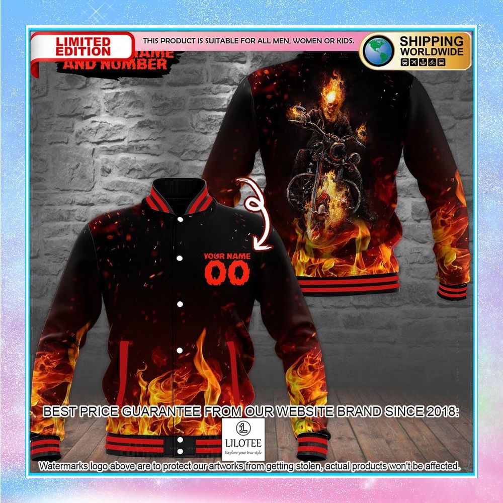 personalized fire rider baseball jacket 1 519