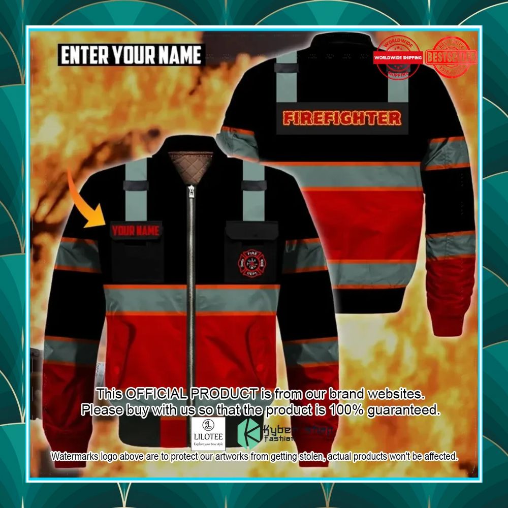 personalized firefighter bomber jacket 1 25