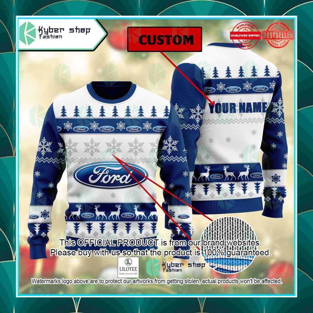 personalized ford ugly christmas sweater 1 563