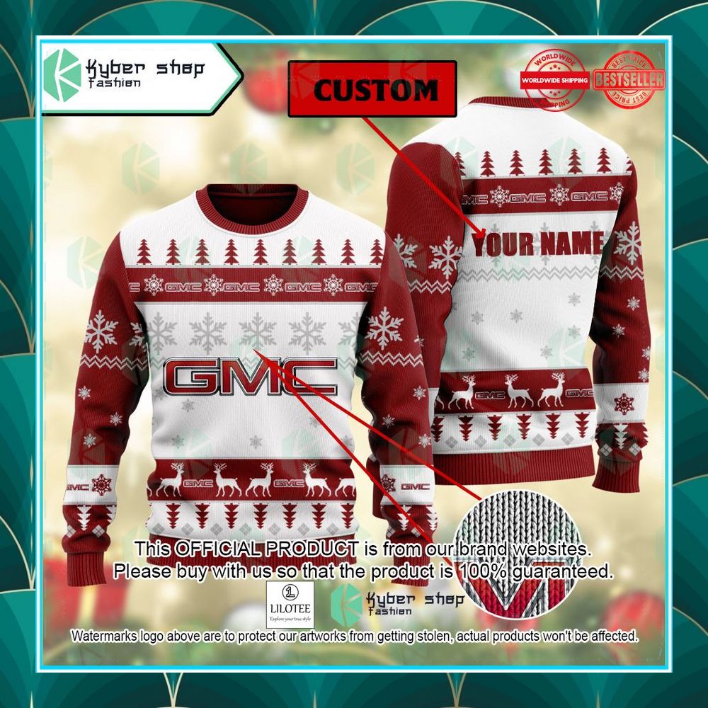 personalized gmc ugly christmas sweater 1 408