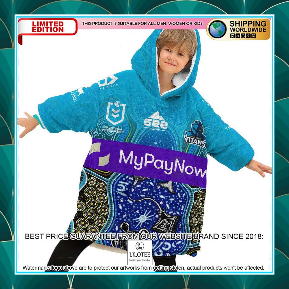 Personalized Gold Coast Titans Aboriginal Oodie Blanket Hoodie - LIMITED EDITION 7 personalized gold coast titans aboriginal oodie blanket hoodie 7 411