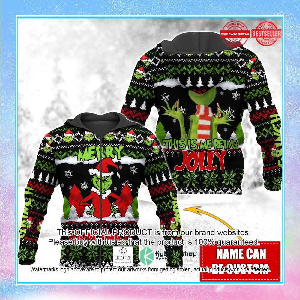 personalized grinch merry grinchmas this is me being jolly shirt hoodie 2 587