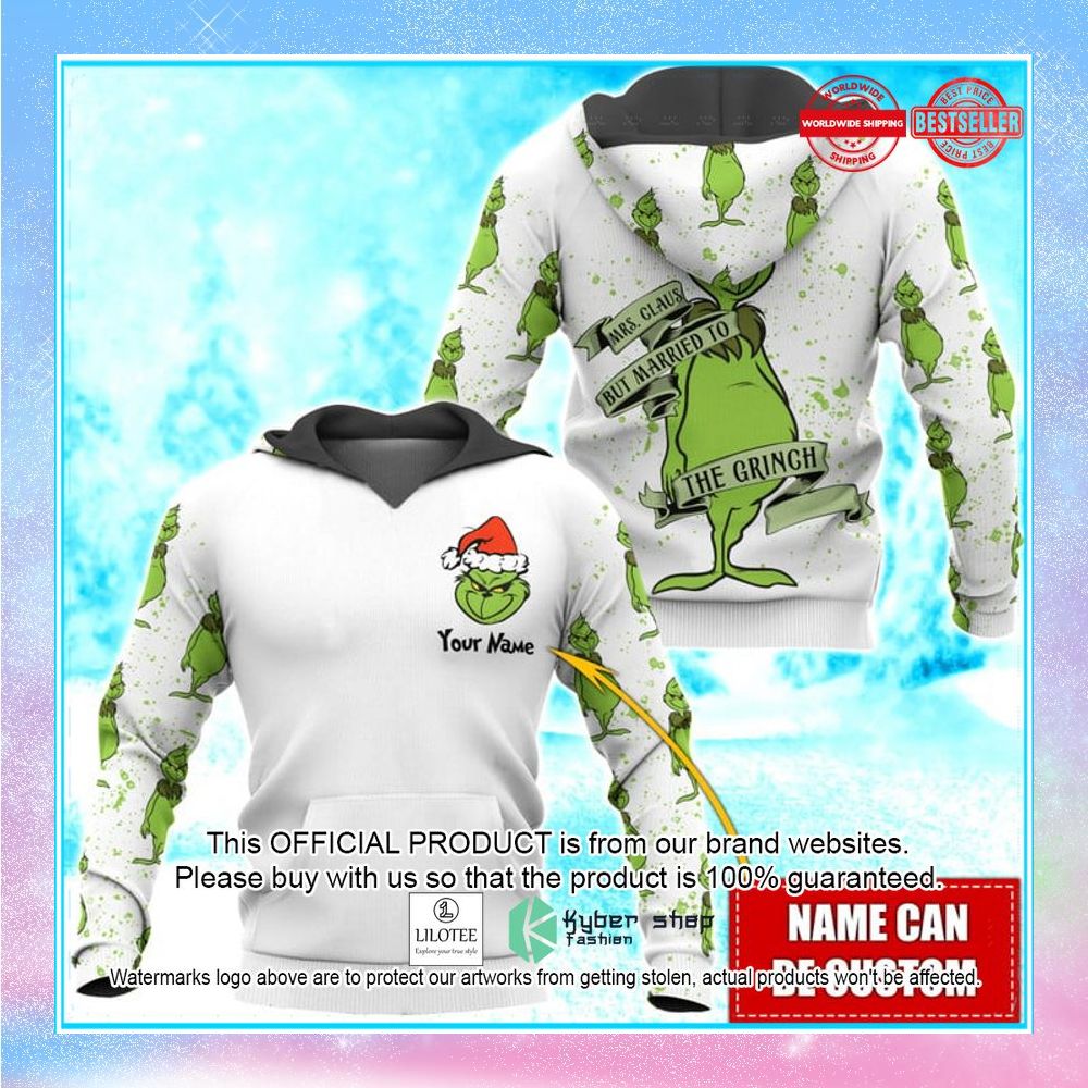 personalized grinch mrs claus but married to the grinch shirt hoodie 1 819