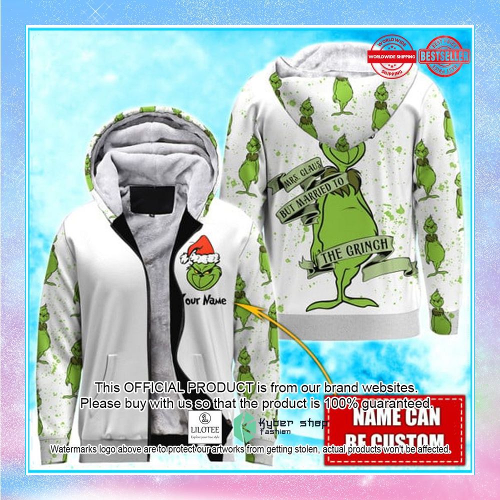 personalized grinch mrs claus but married to the grinch shirt hoodie 2 310