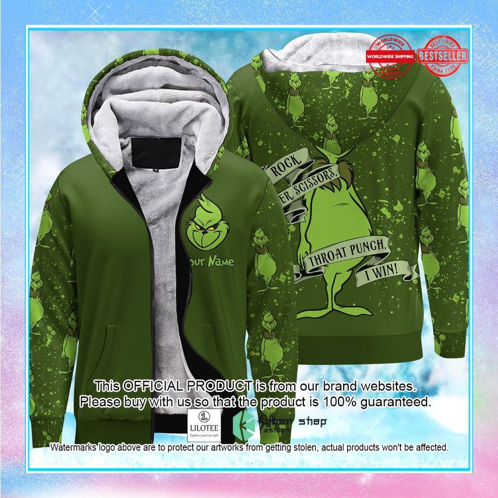personalized grinch rock paper scissors punch green shirt hoodie 2 97