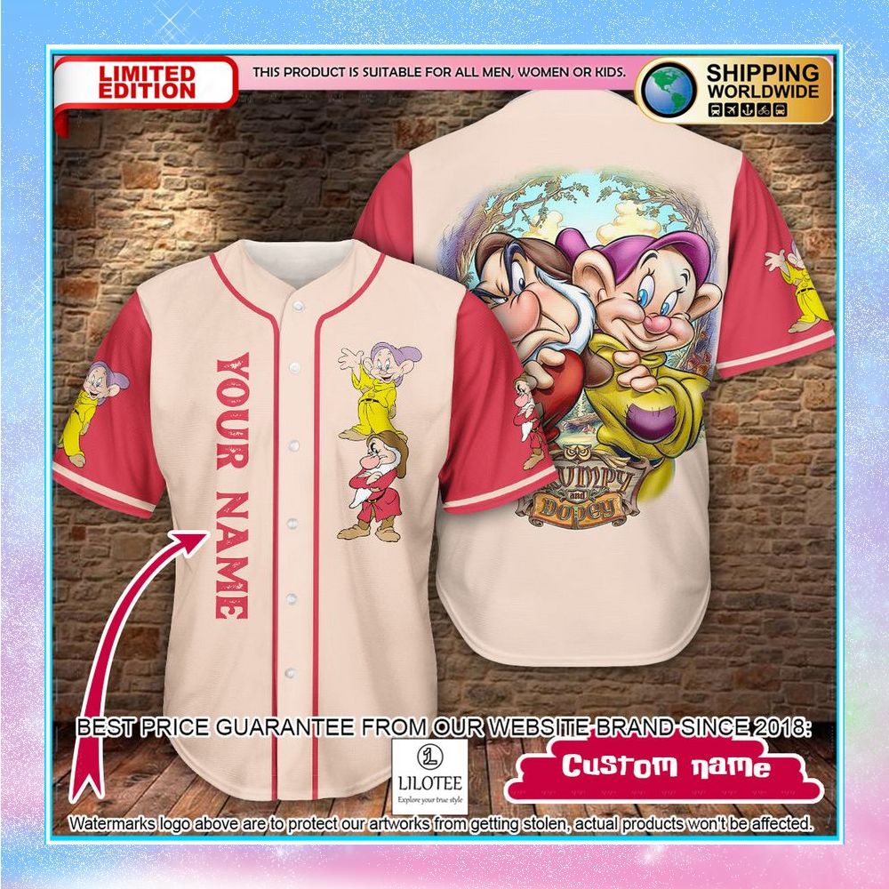 personalized grumpy and dopey baseball jersey 1 268