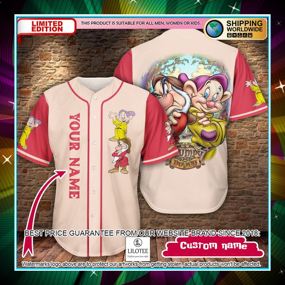 personalized grumpy and dopey baseball jersey 1 300