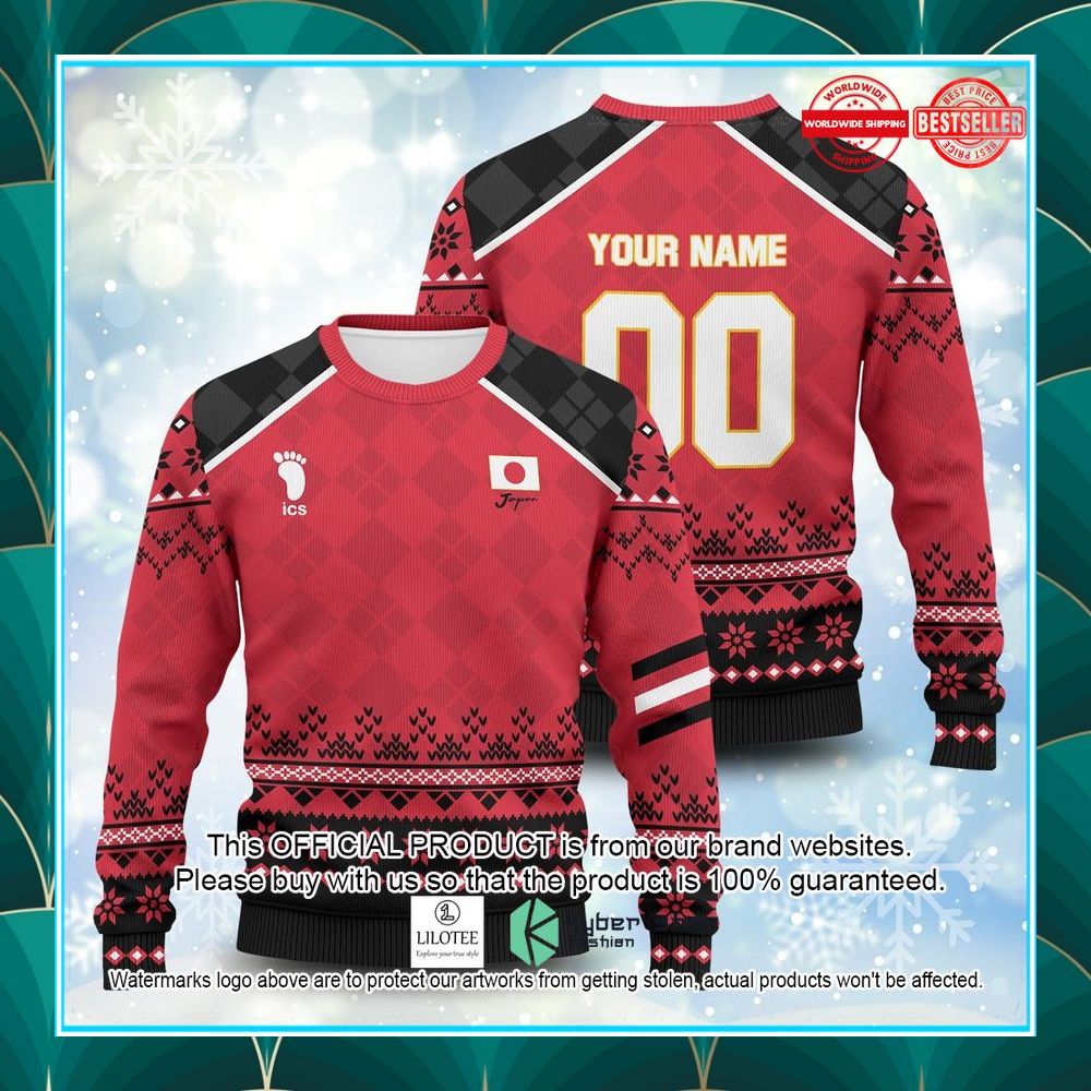 personalized haikyuu national team christmas ugly sweater 2 29