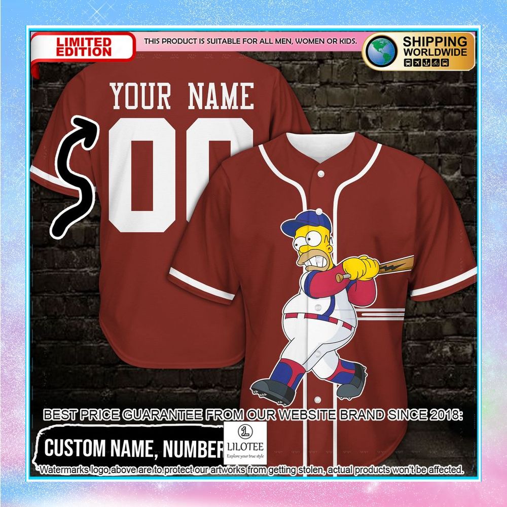 personalized homer simpson baseball jersey 1 308