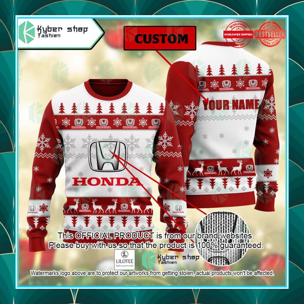 personalized honda ugly christmas sweater 1 112