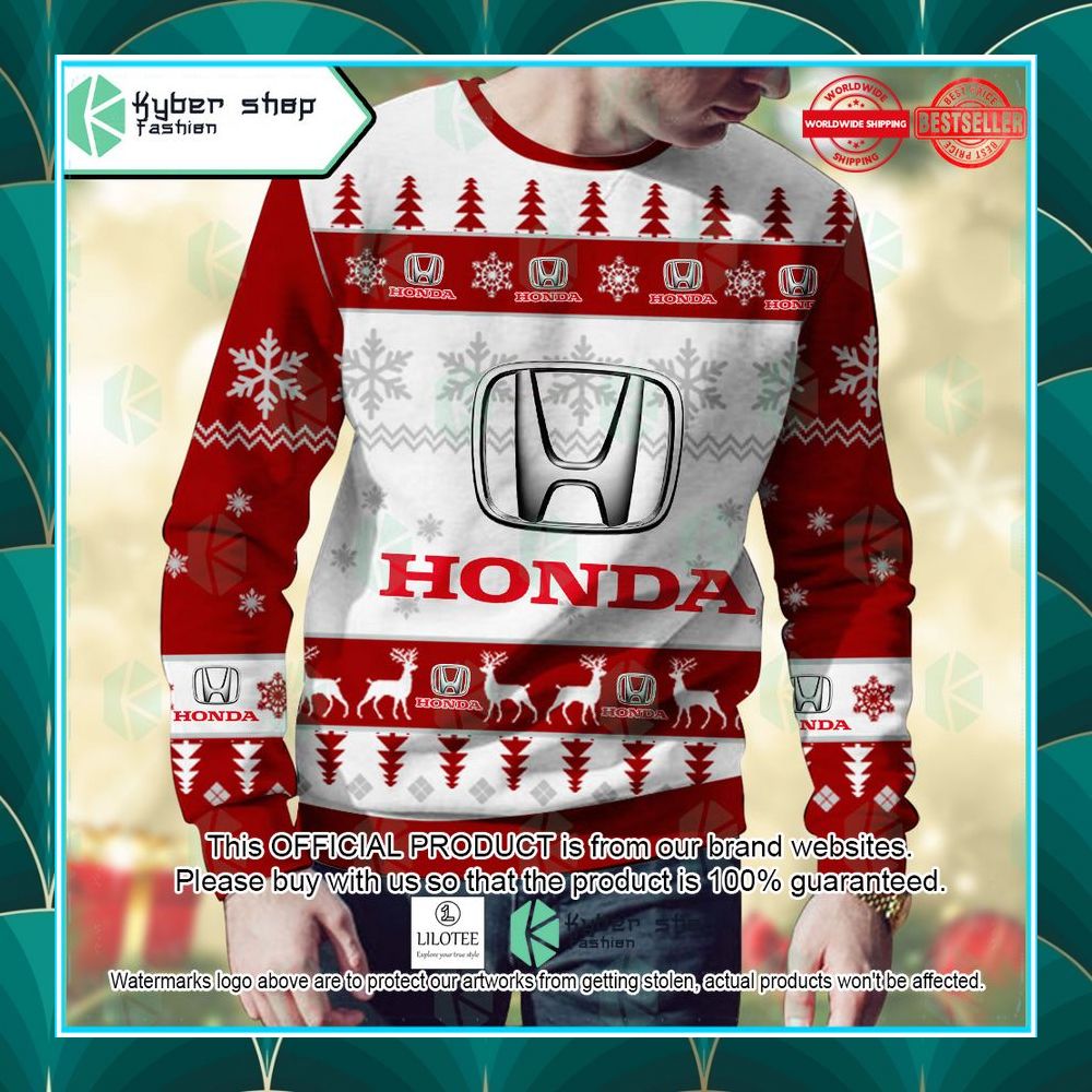 personalized honda ugly christmas sweater 2 568