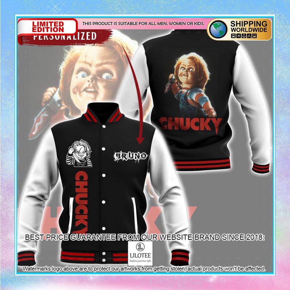 personalized horror doll chucky baseball jacket 1 286