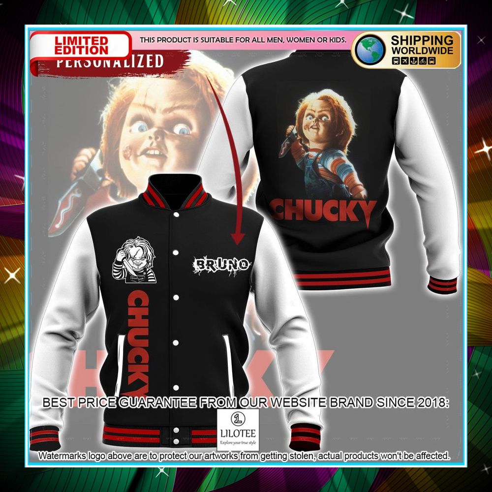 personalized horror doll chucky baseball jacket 1 587
