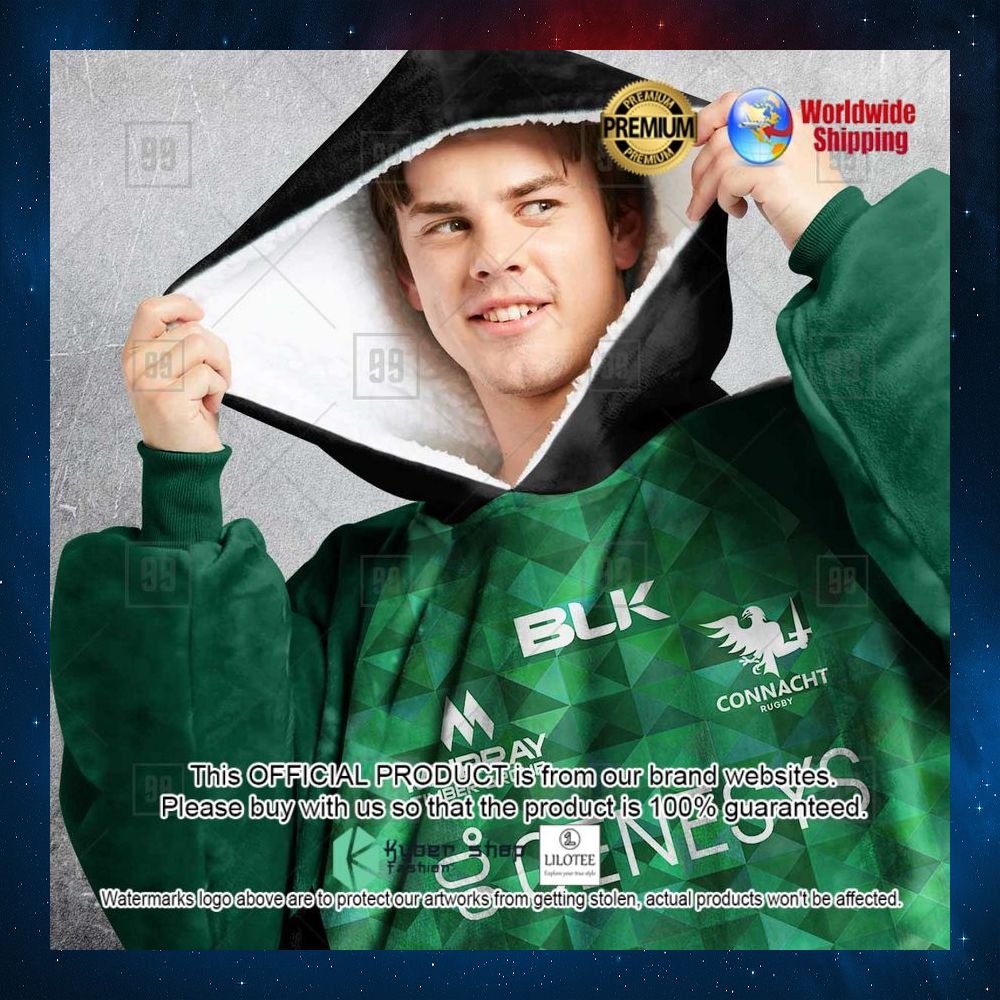 personalized ireland connacht rugby hoodie blanket 2 446