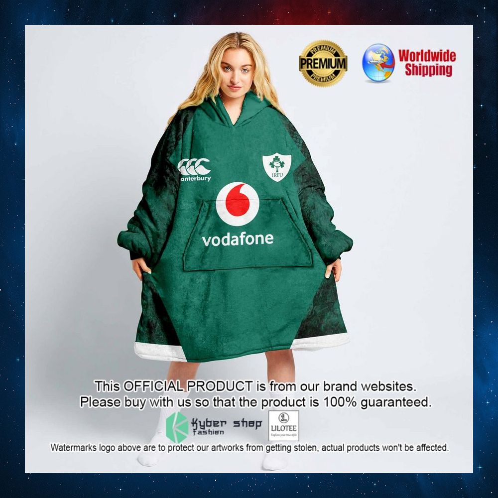 personalized ireland national rugby team vodafone hoodie blanket 1 768