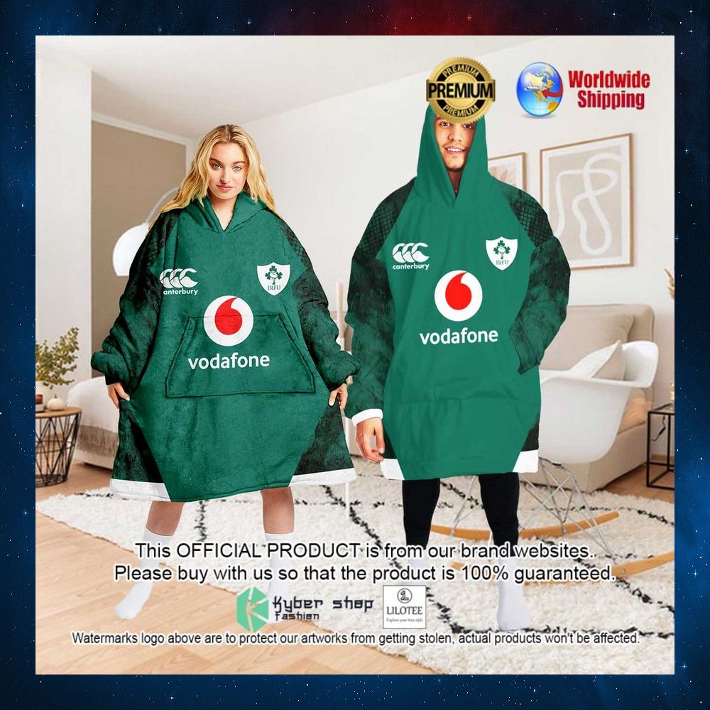 personalized ireland national rugby team vodafone hoodie blanket 2 237