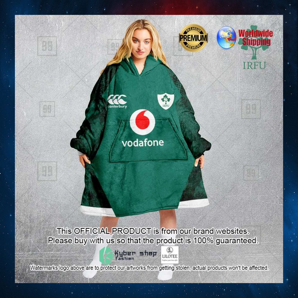 personalized ireland national rugby vodafone hoodie blanket 1 27