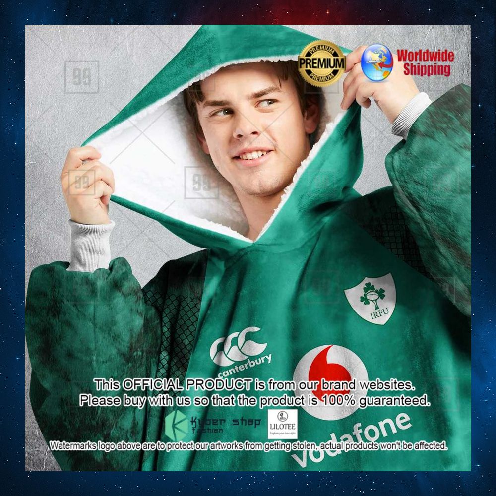 personalized ireland national rugby vodafone hoodie blanket 2 585