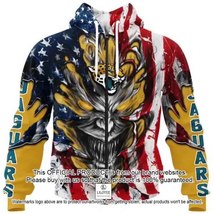 personalized jacksonville jaguars demon face american flag shirt hoodie 1 22