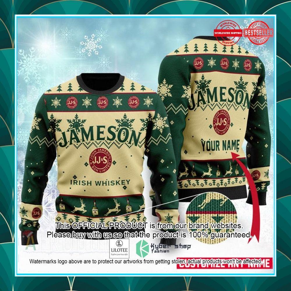 personalized jameson irish whiskey christmas sweater 1 634