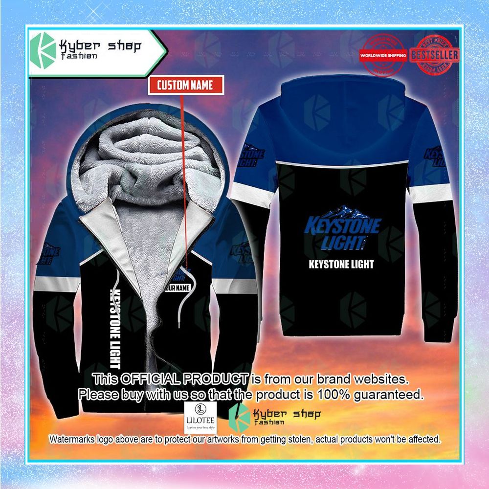 personalized keystone light fleece hoodie 1 418