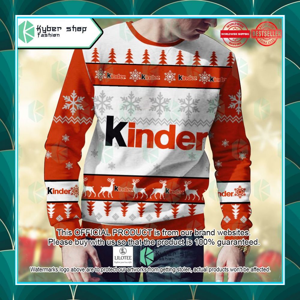 personalized kinder ugly christmas sweater 2 544