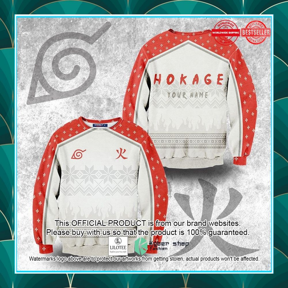 personalized konoha hokage ugly sweater 2 994