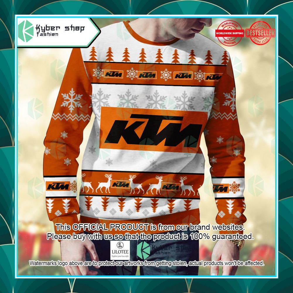 personalized ktm ugly christmas sweater 2 407