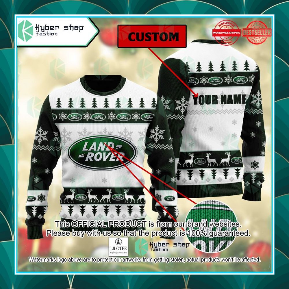 personalized land rover ugly christmas sweater 1 489
