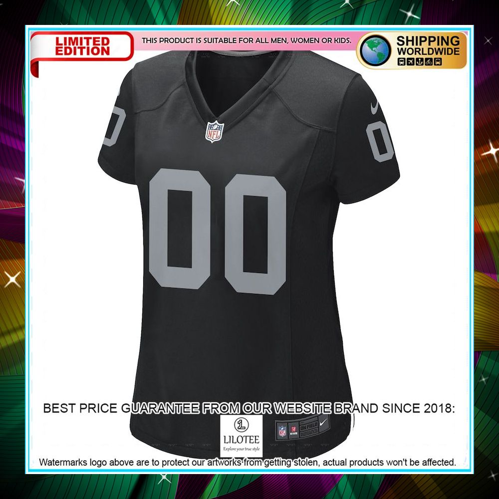 personalized las vegas raiders womens black football jersey 2 735