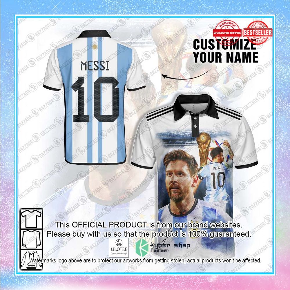 personalized lionel messi argentina world cup 2022 polo shirt 1 348