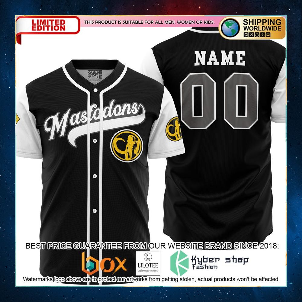 personalized mastodons black power rangers baseball jersey 1 979