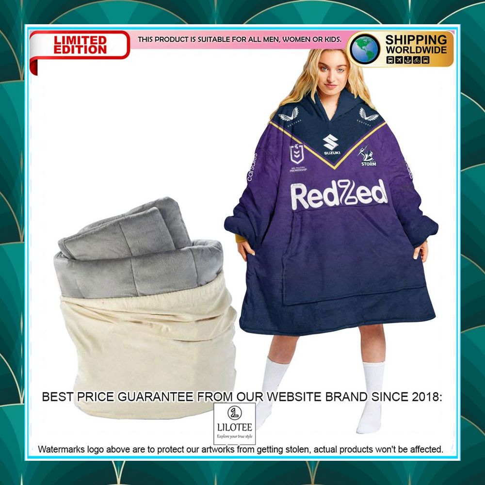 personalized melbourne storm nrl purple oodie blanket hoodie 1 514