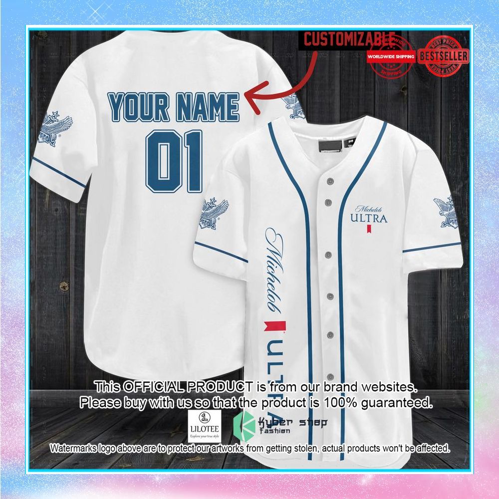 personalized michelob ultra white baseball jersey 1 126