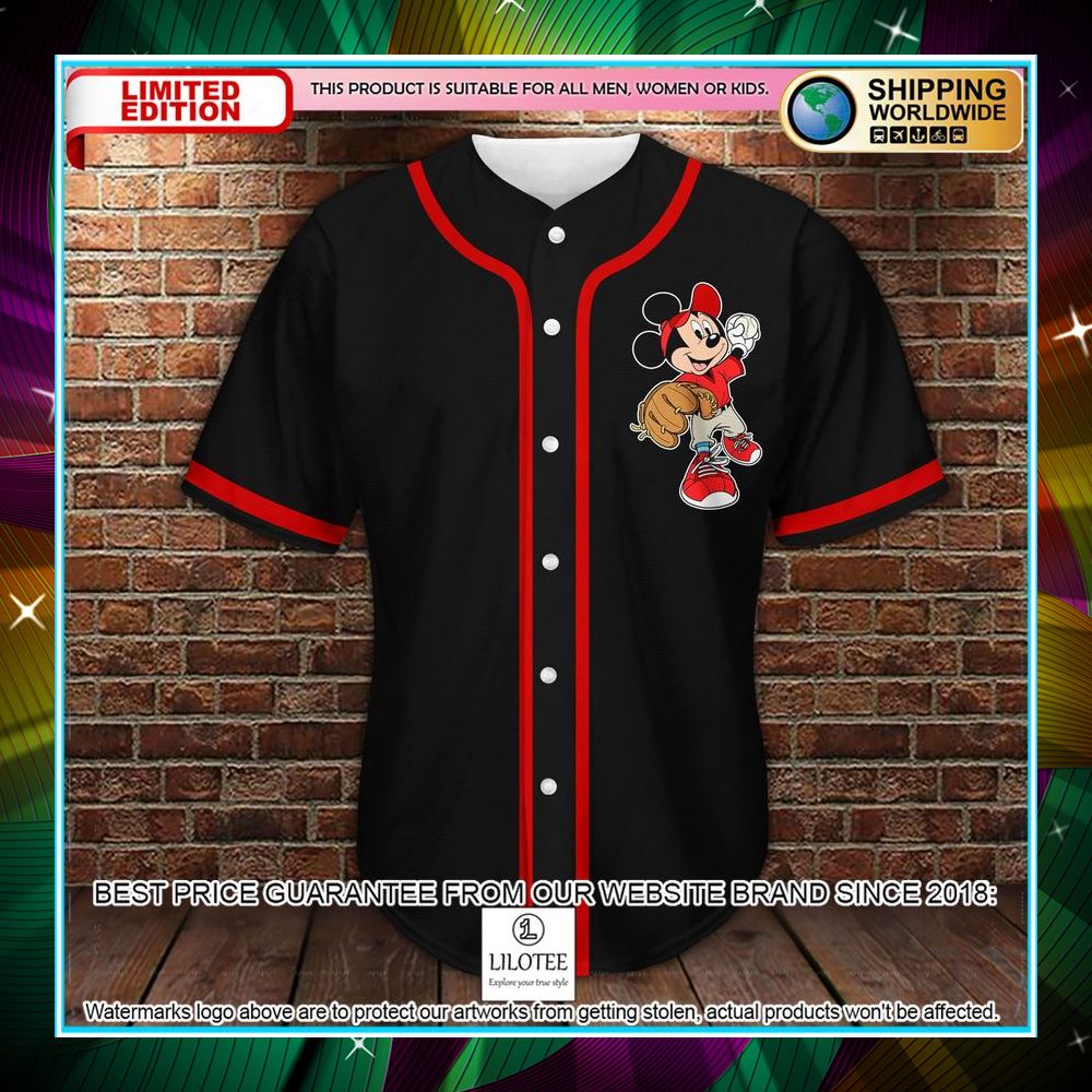 personalized mickey black baseball jersey 2 479