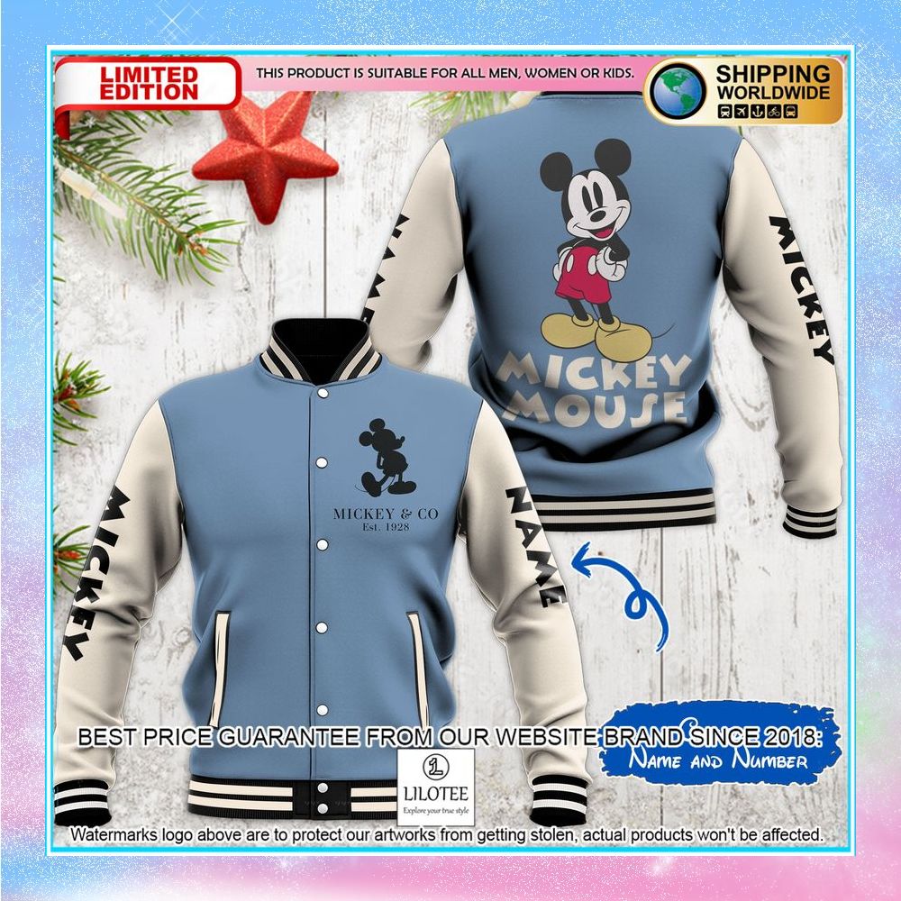 personalized mickey mouse baseball jacket 1 838