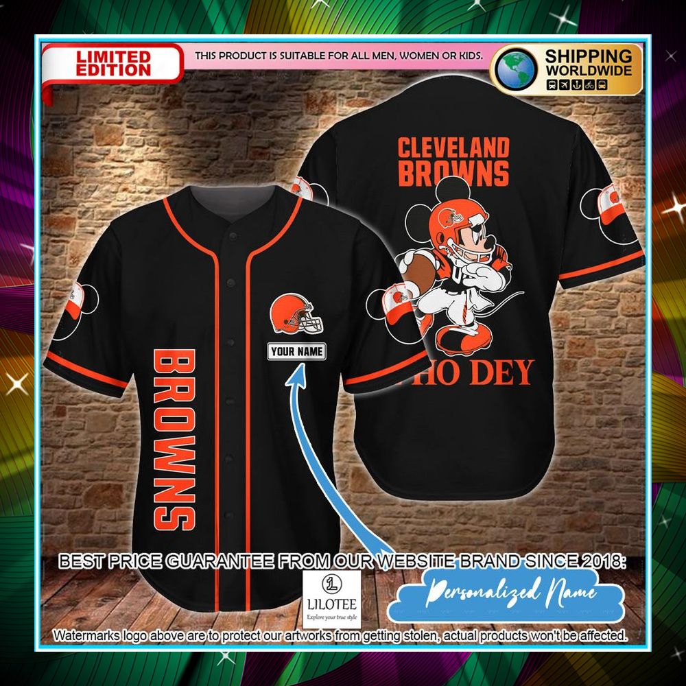personalized mickey mouse cleveland browns baseball jersey 1 486