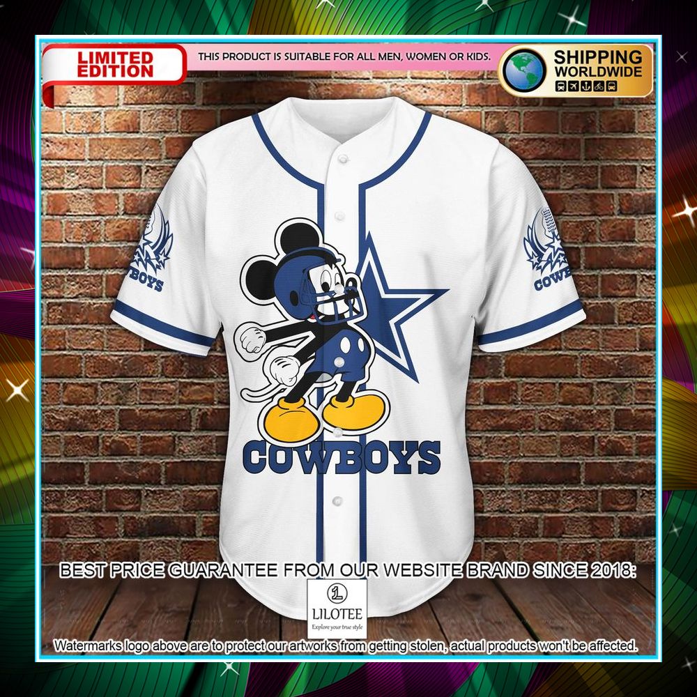 personalized mickey mouse dallas cowboys white baseball jersey 2 640