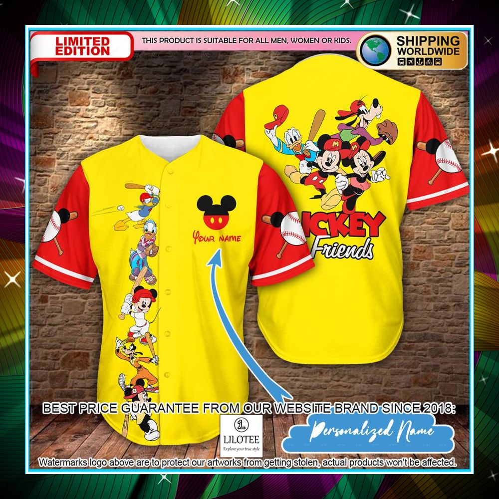 personalized mickey mouse friends baseball jersey 1 455