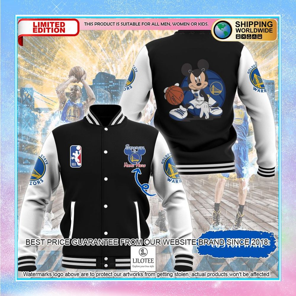 personalized mickey mouse golden state warriors baseball jacket 1 594