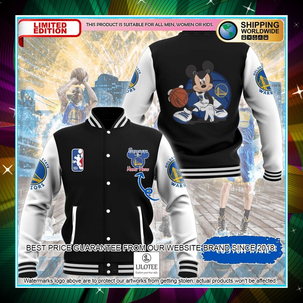 personalized mickey mouse golden state warriors baseball jacket 1 819