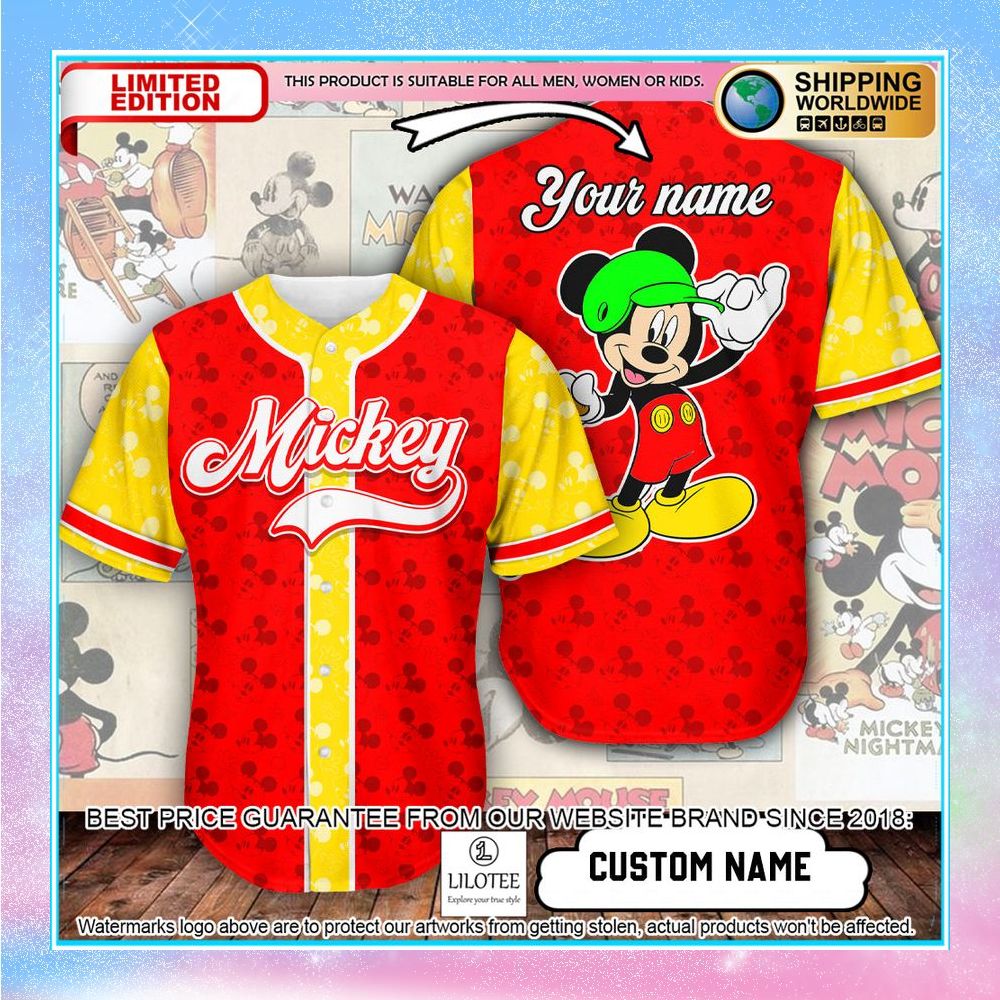 personalized mickey mouse pattern baseball jersey 1 366