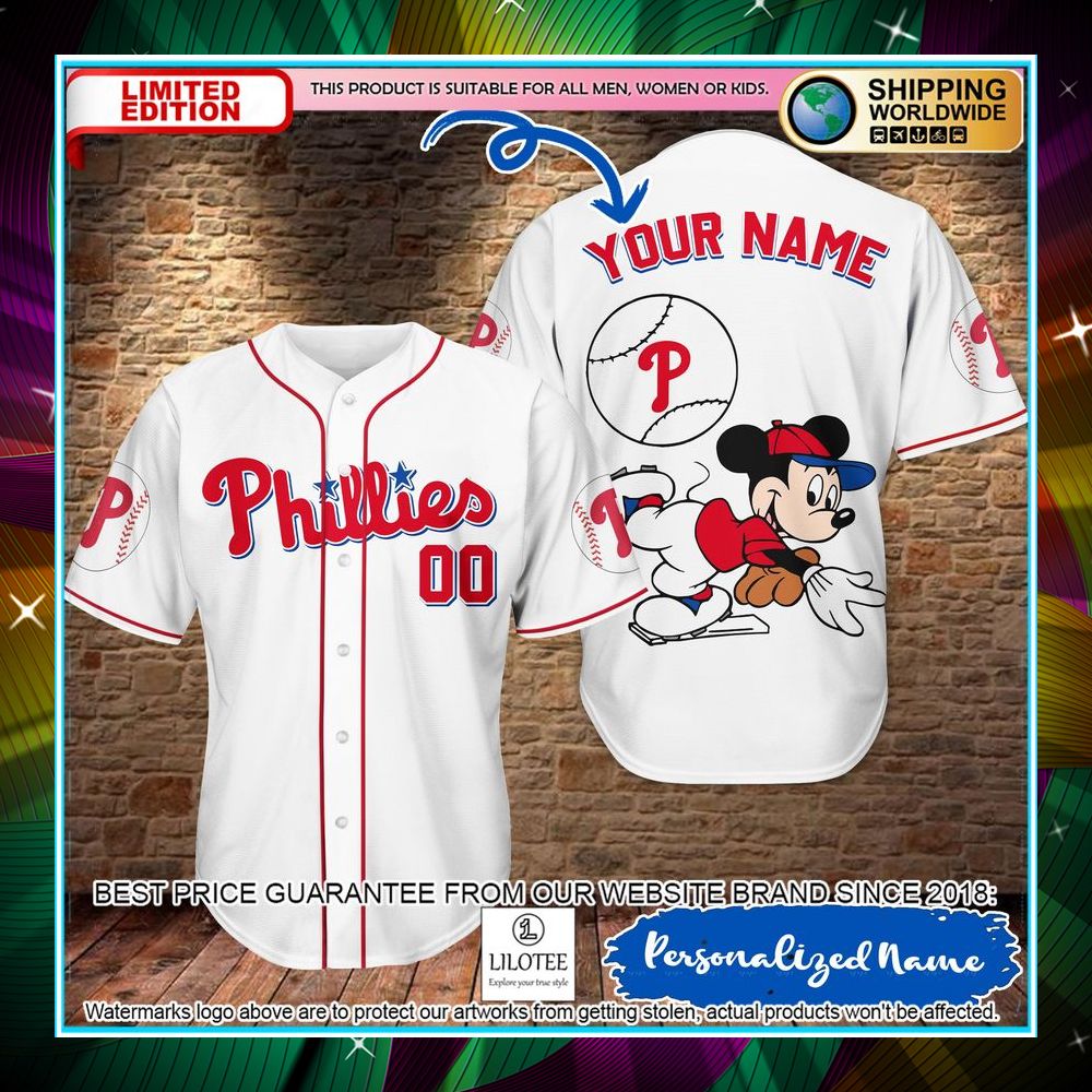 personalized mickey mouse philadelphia phillies baseball jersey 1 49