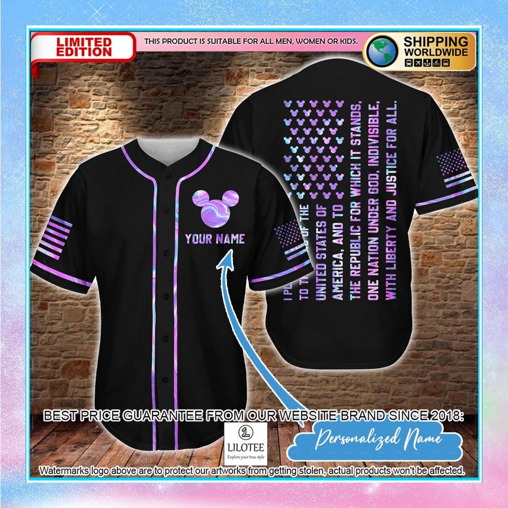 personalized mickey mouse pledge of allegiance america baseball jersey 1 206