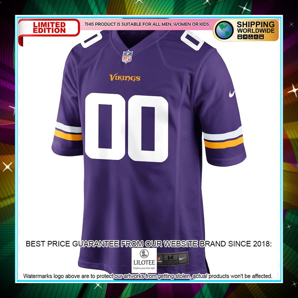 personalized minnesota vikings purple football jersey 2 701