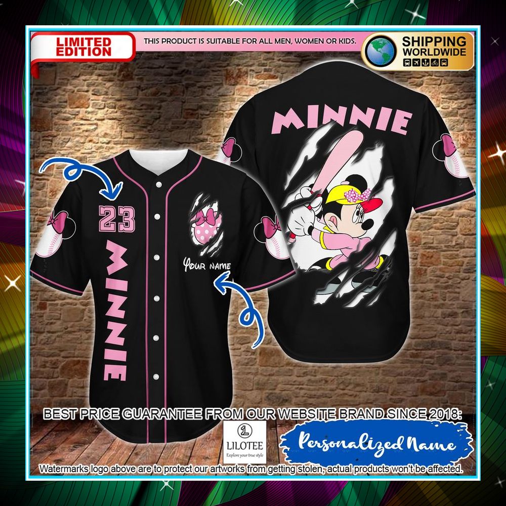 personalized minnie mouse baseball jersey 1 963