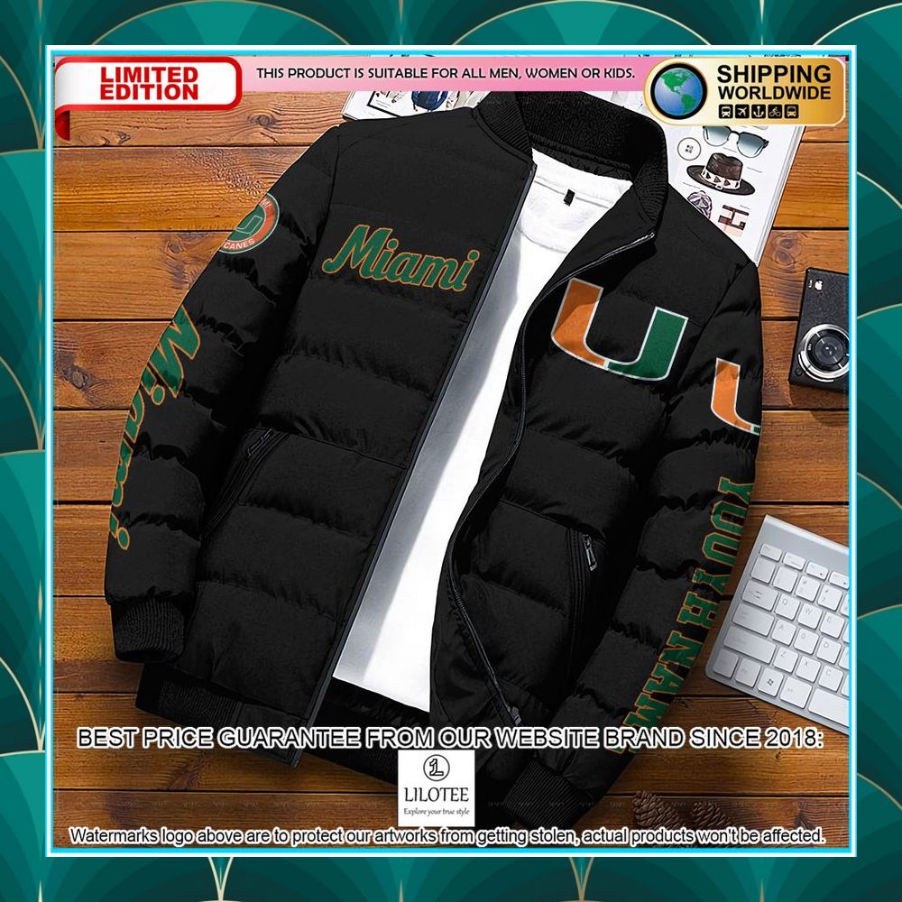 personalized ncaa miami hurricanes puffer jacket 1 896