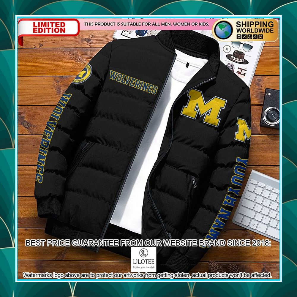 personalized ncaa michigan wolverines puffer jacket 1 787